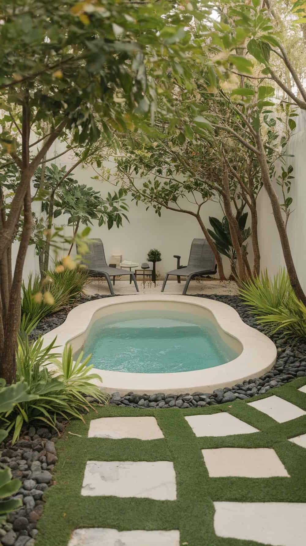 Cozy Corner Plunge Pool for Tight Spaces
