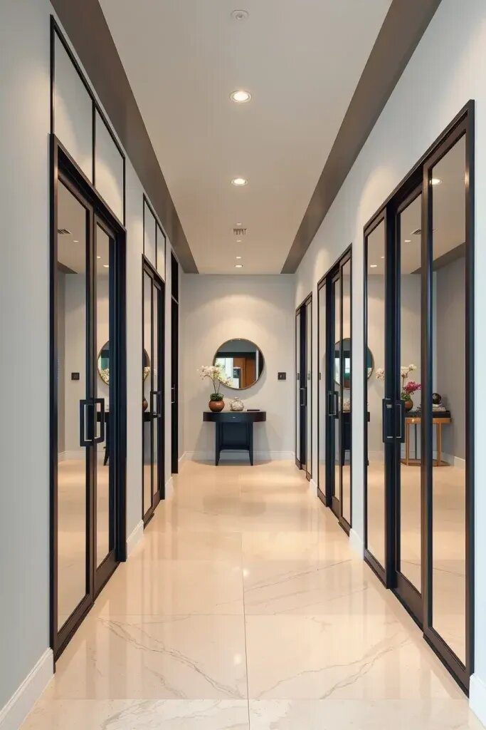 Mirror-Fronted Closets for Smart Hallway Storage