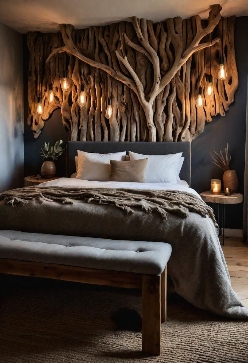 11. Driftwood Art and Lamps