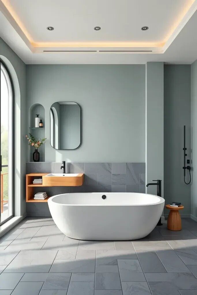 Sage And Slate Blue Bathroom Palettes