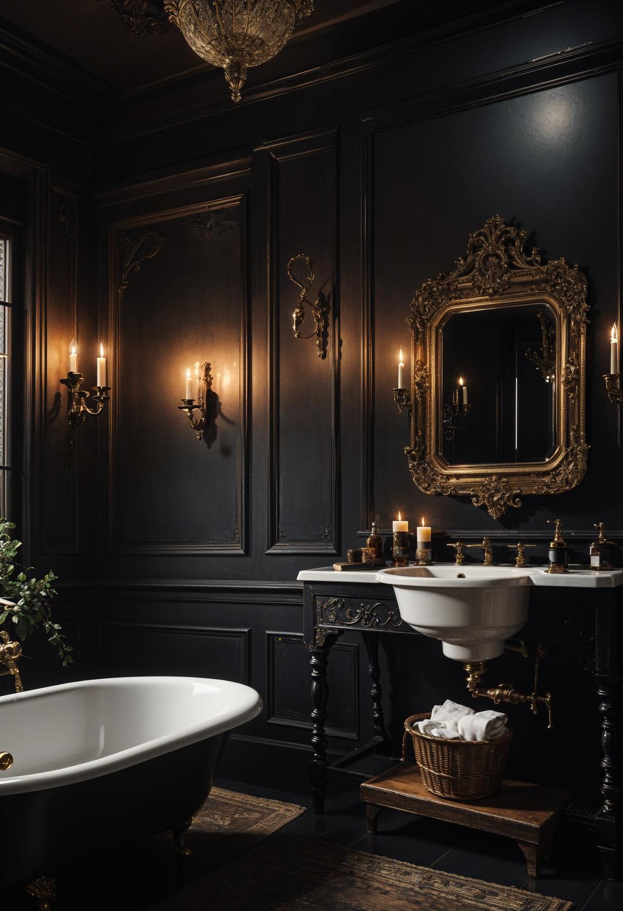 1. Dark Gothic Bathroom Retreat - photo 2