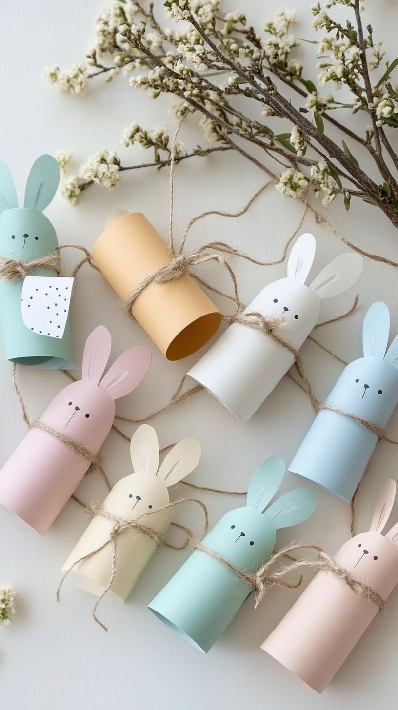 16. Pastel Bunny Garland Made With Twine - photo 3