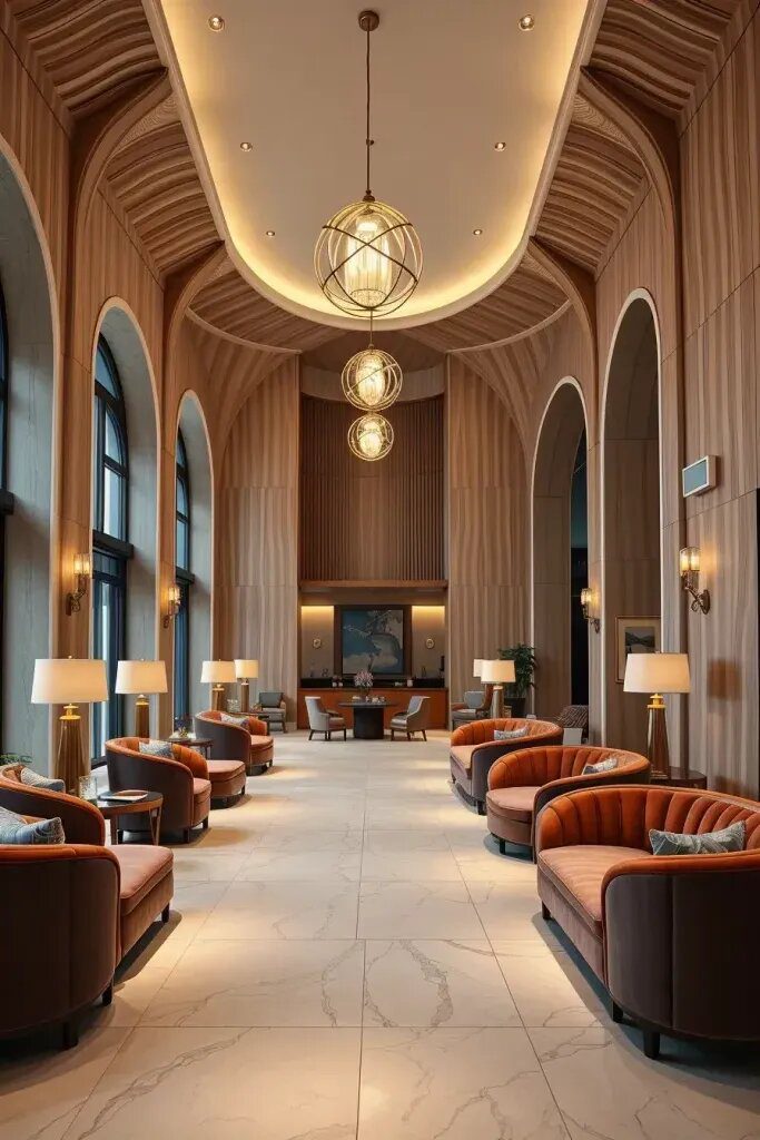 Curved Furniture and Walls for Soft Luxury