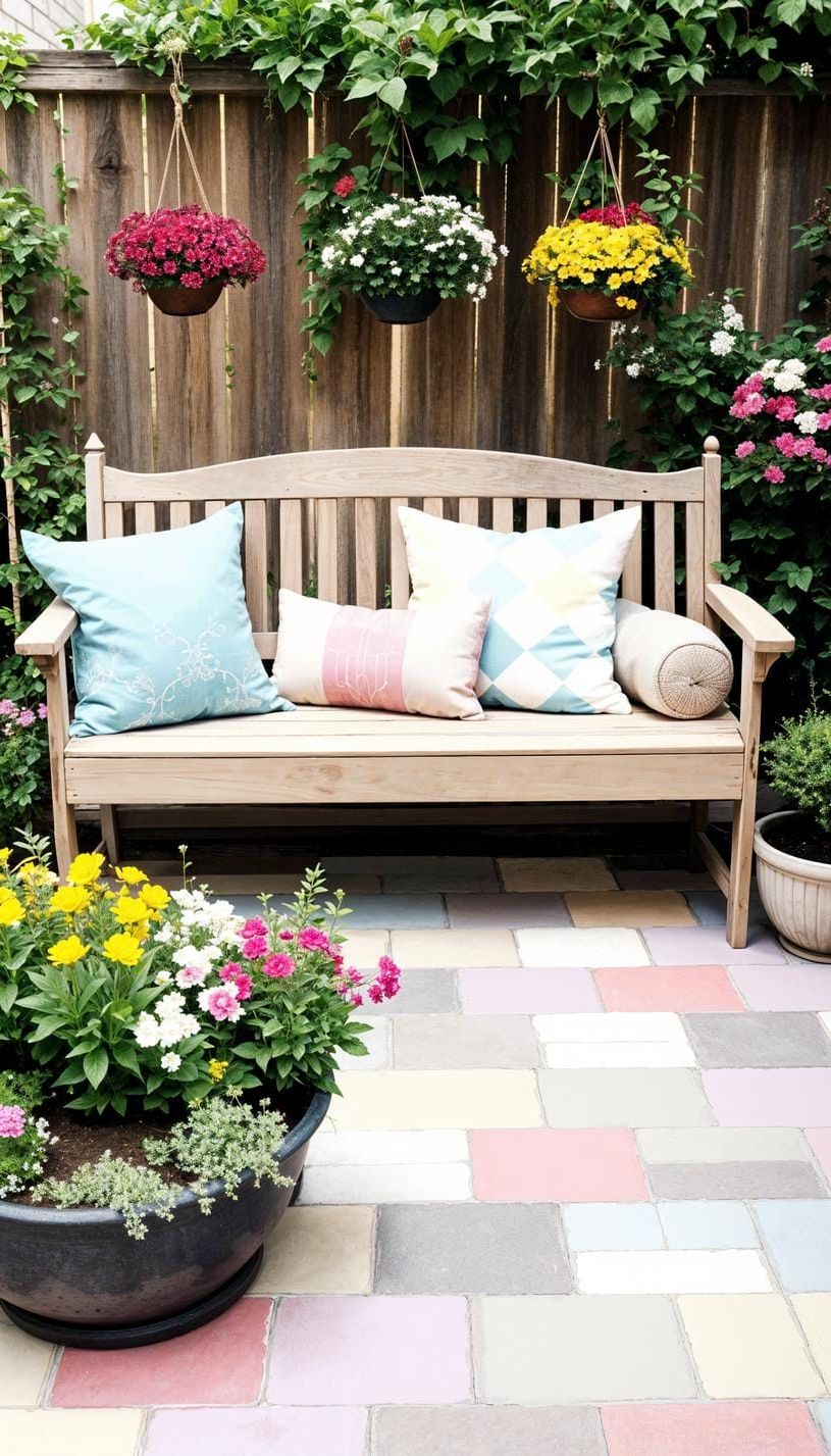 28. Budget Patio Makeover Using Painted Pavers - photo 2