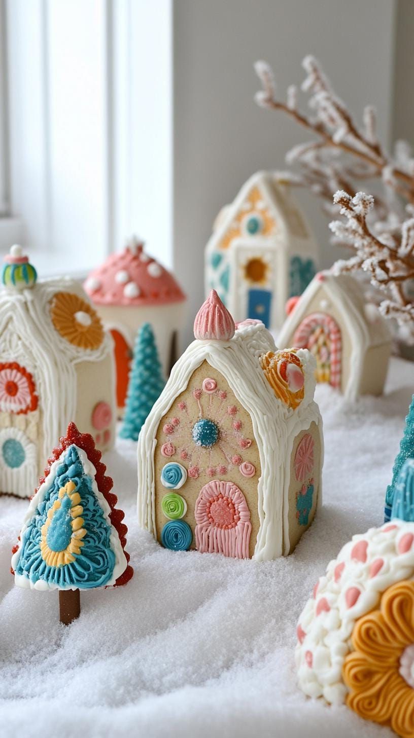 11. Gingerbread houses with atomic frosting patterns - photo 2