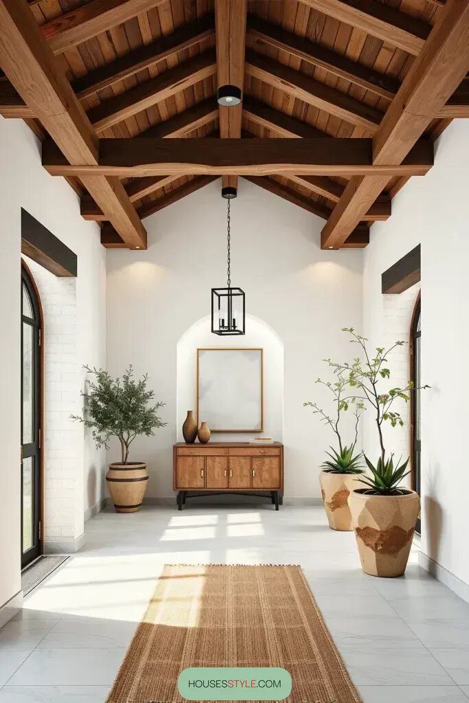 Why Exposed Beams Work in Rustic Hallways - photo 2