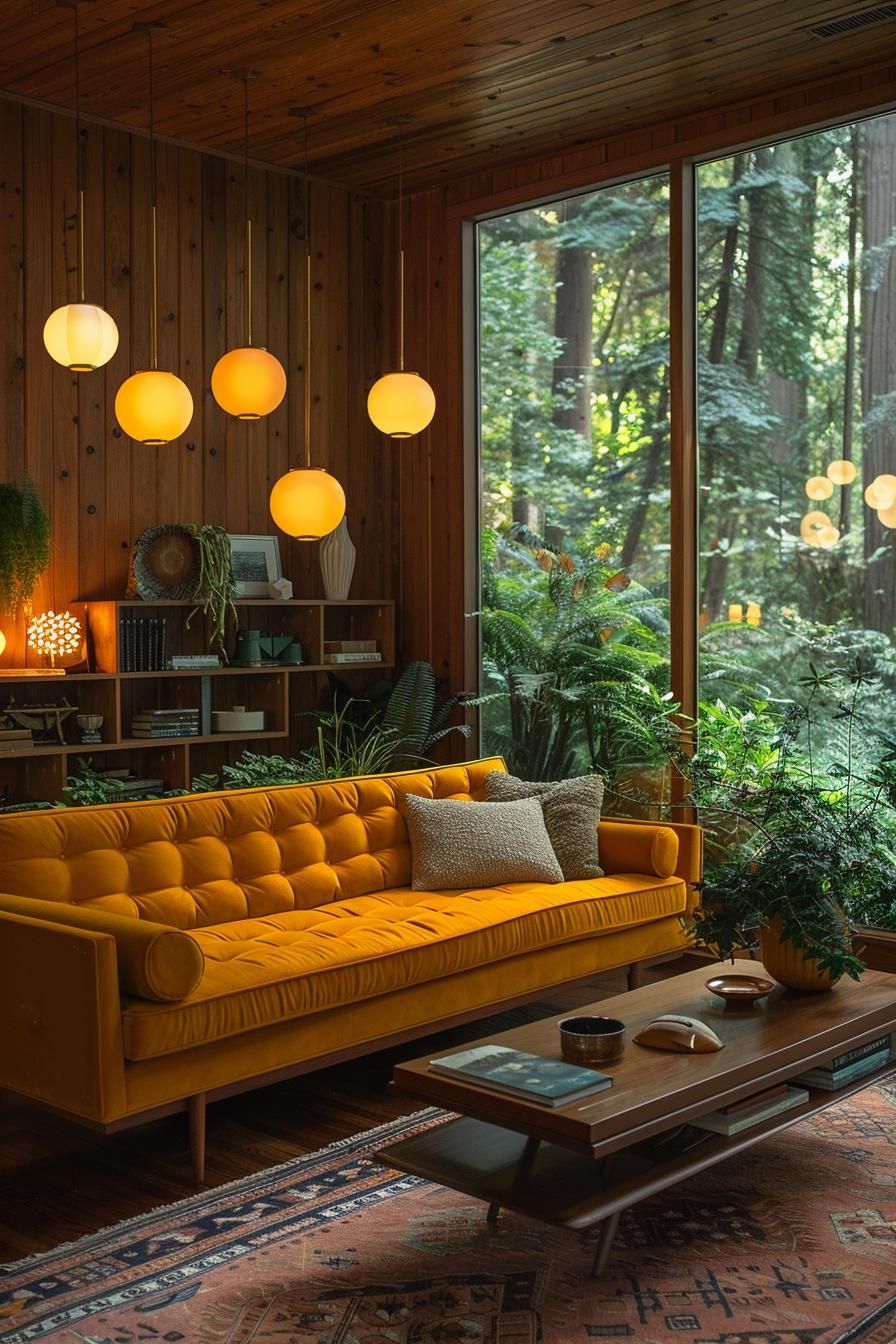 4. Organic Mid-Century Modern Living Room