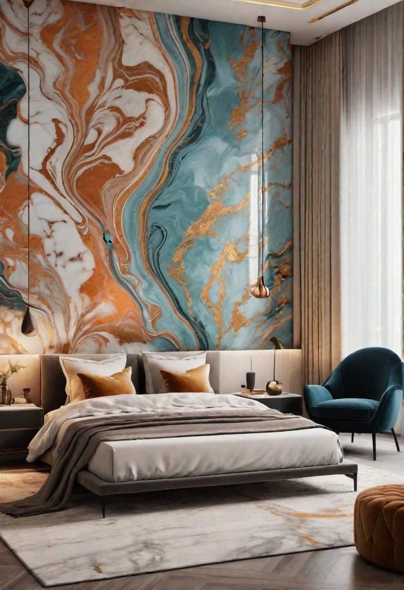 35. Elegant Marbled Wall Painting