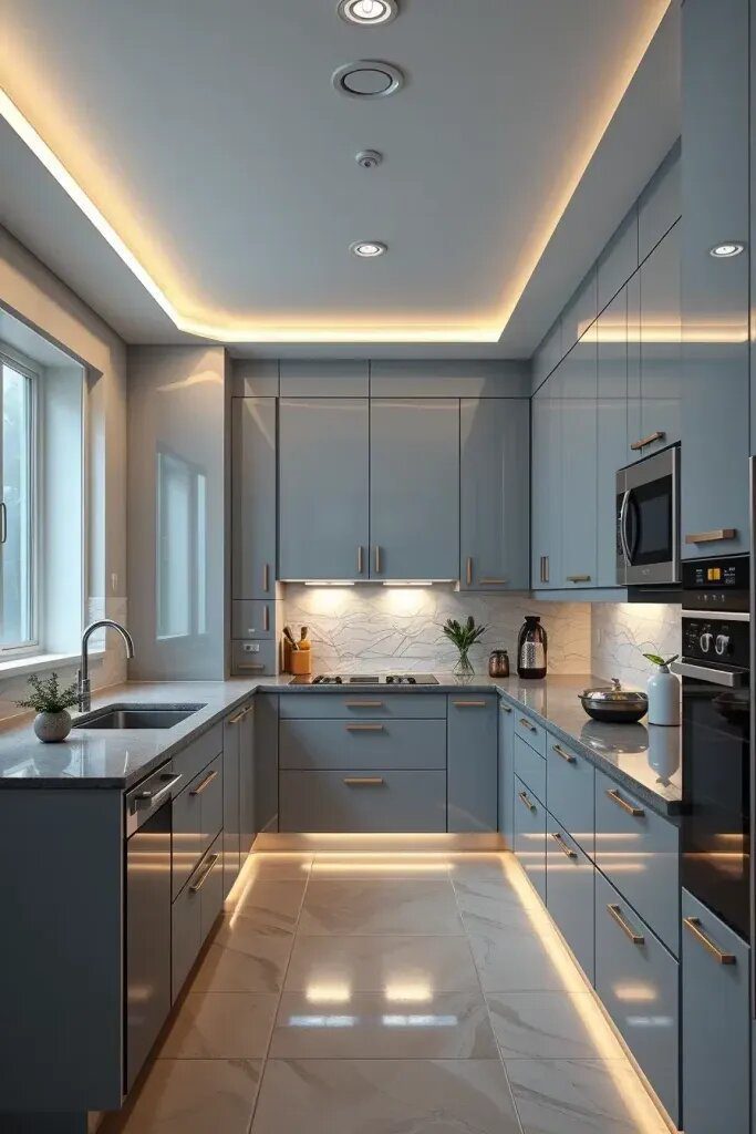Gray Cabinets Paired with LED Lighting - photo 2
