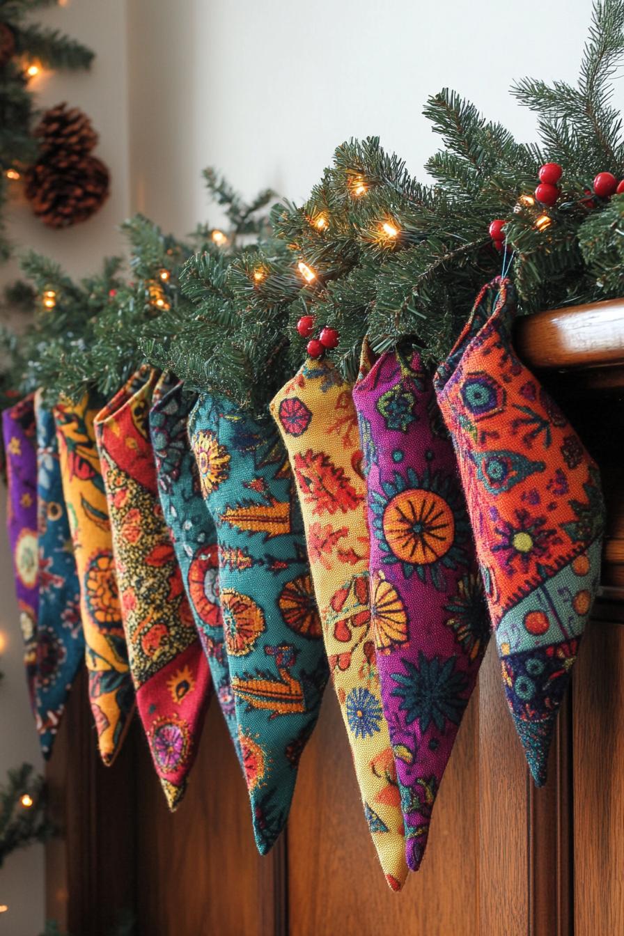 10. Festive Fabric Scrap Bunting - photo 2