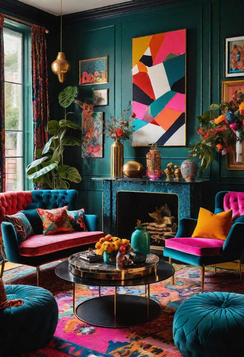 15. Vibrant Maximalist Living Room Decor