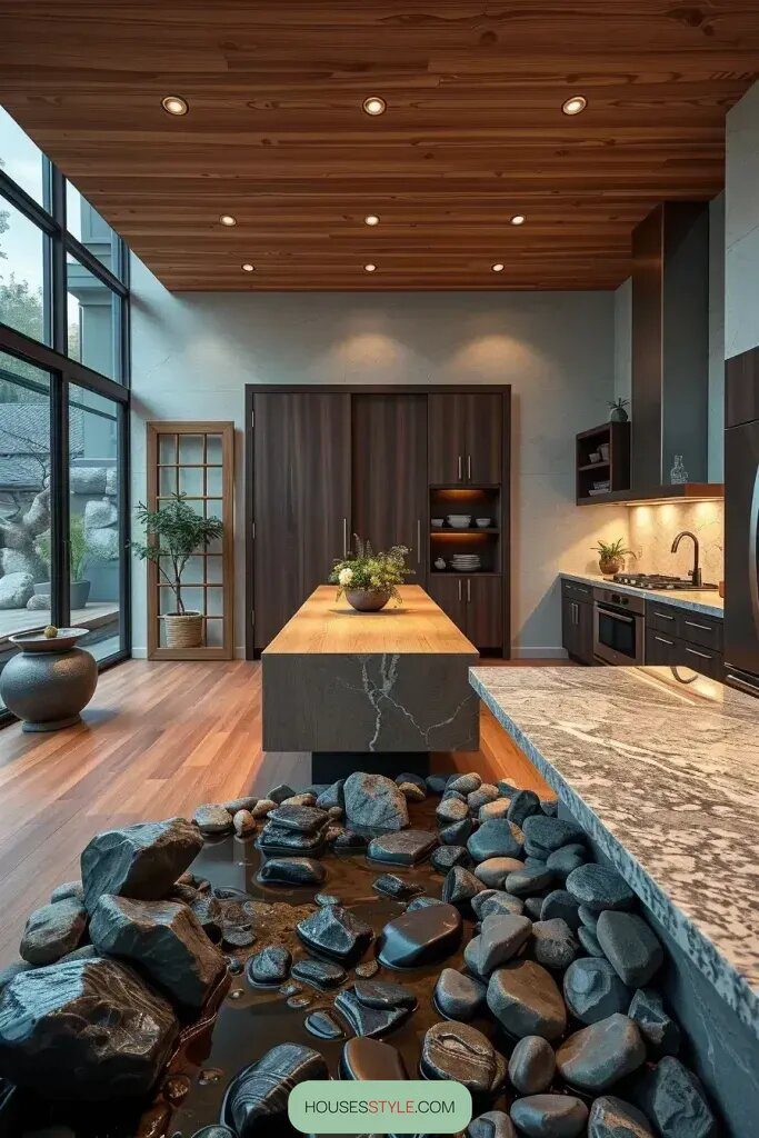 Zen Kitchens Built With Stone and Sand - photo 2