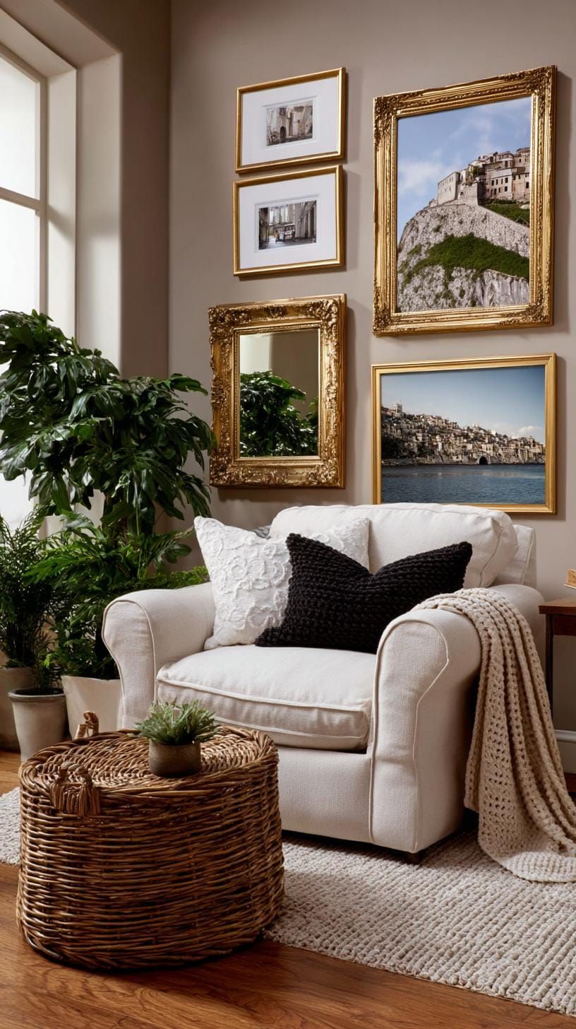 20. Antique Mirrors Paired with Vintage Art Prints - photo 2