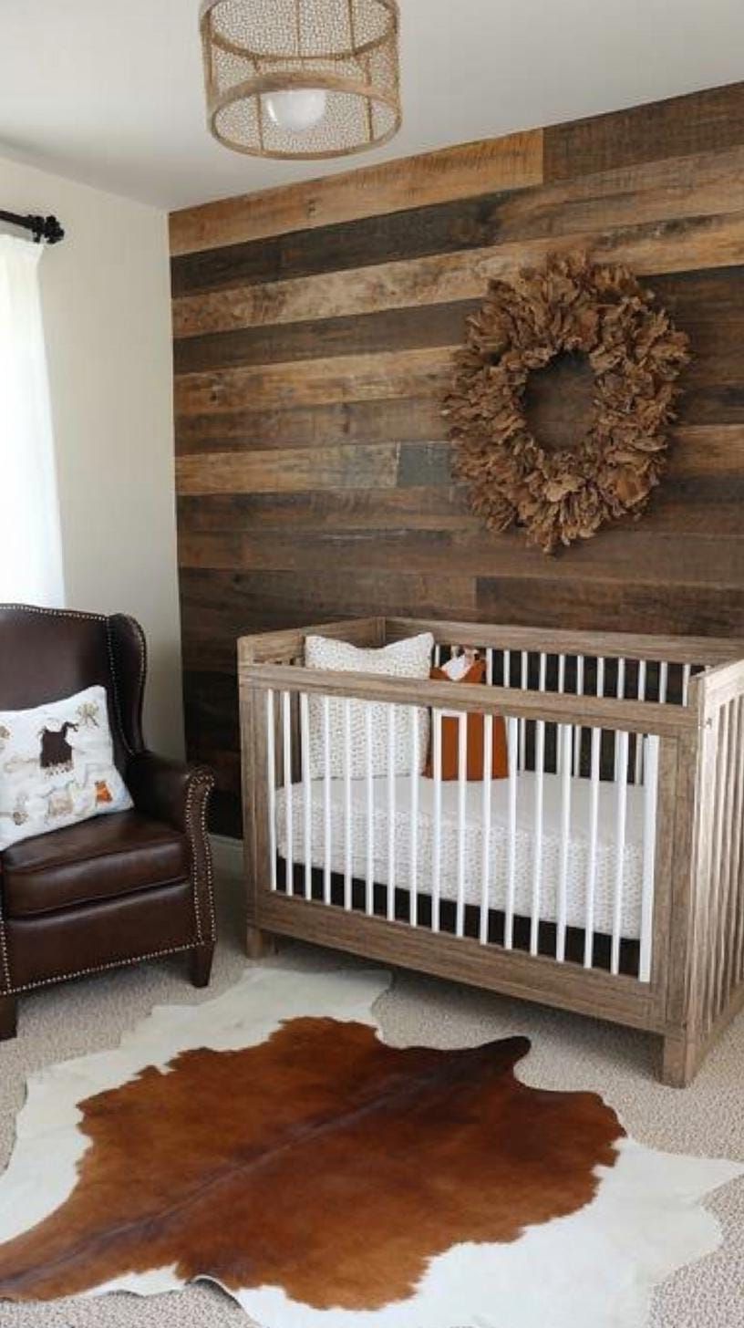 16. Rustic Nursery With Cowhide Rug and Horse Decor - photo 2