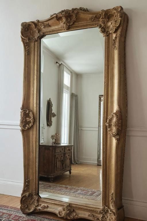 8. Vintage-Style Framed Mirror