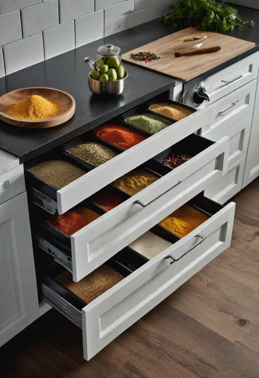 17. Built-In Spice Drawer Cabinets