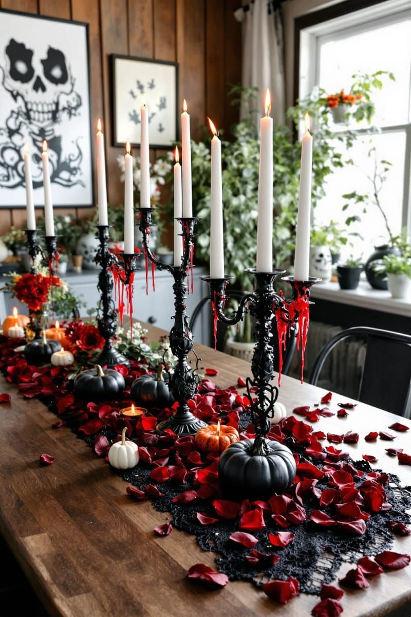 15. Dripping Blood-Red Candelabras, Gothic Style