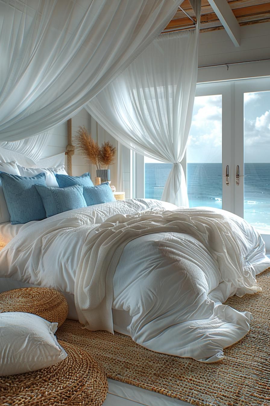 18. Breezy Coastal Canopy Bed Ideas