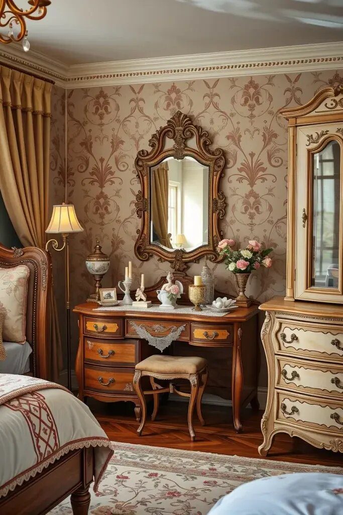 Vintage Dressers and Vanity Tables for Old-World Charm