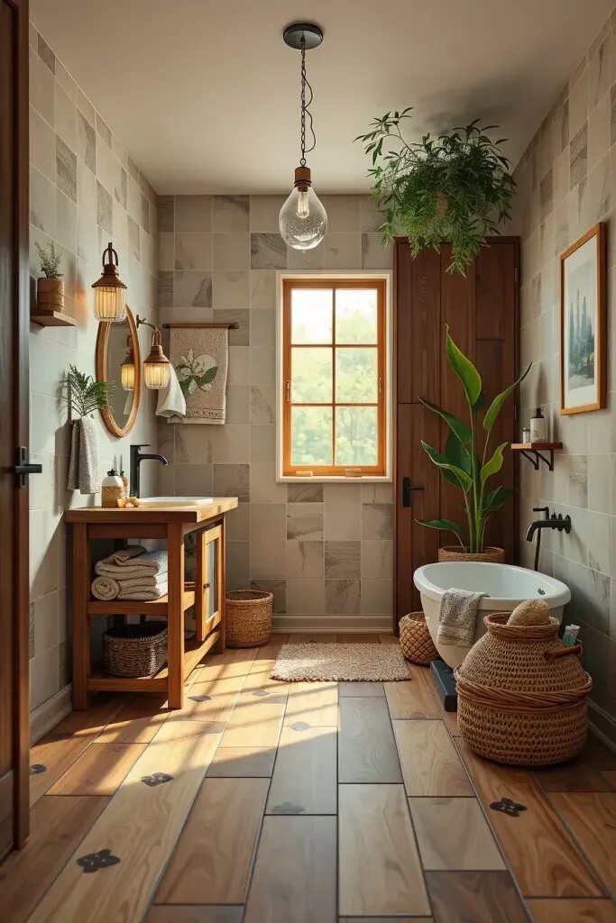 Eco-Friendly Wood-Look Bathroom Tile Options