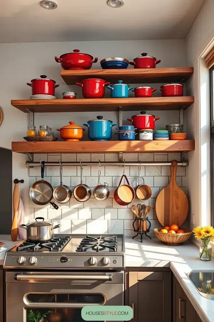 Bright Enamel Cookware as Kitchen Display - photo 2