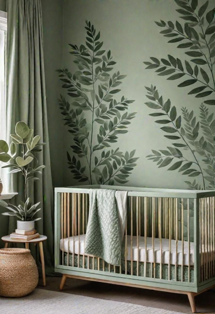 38. Leafy Wall Stencils in Green