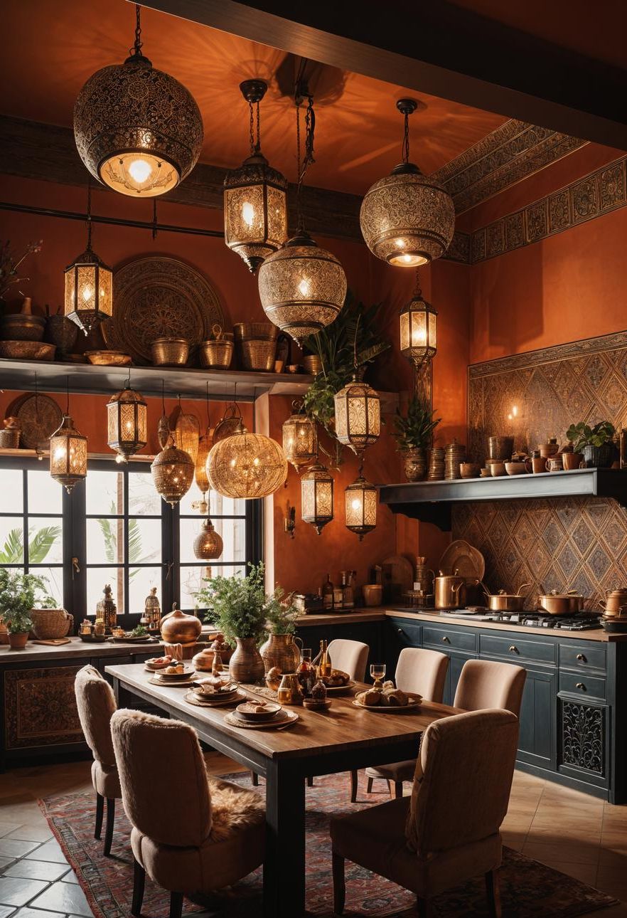 18. Moroccan-Inspired Boho Kitchen