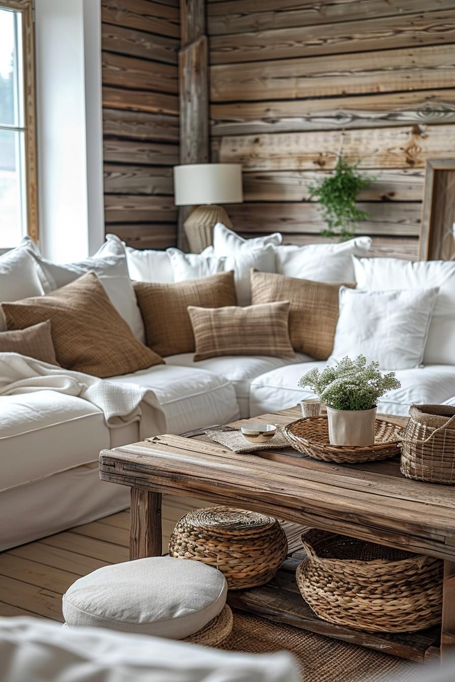 6. Earthy Farmhouse Living Room Ideas - photo 2
