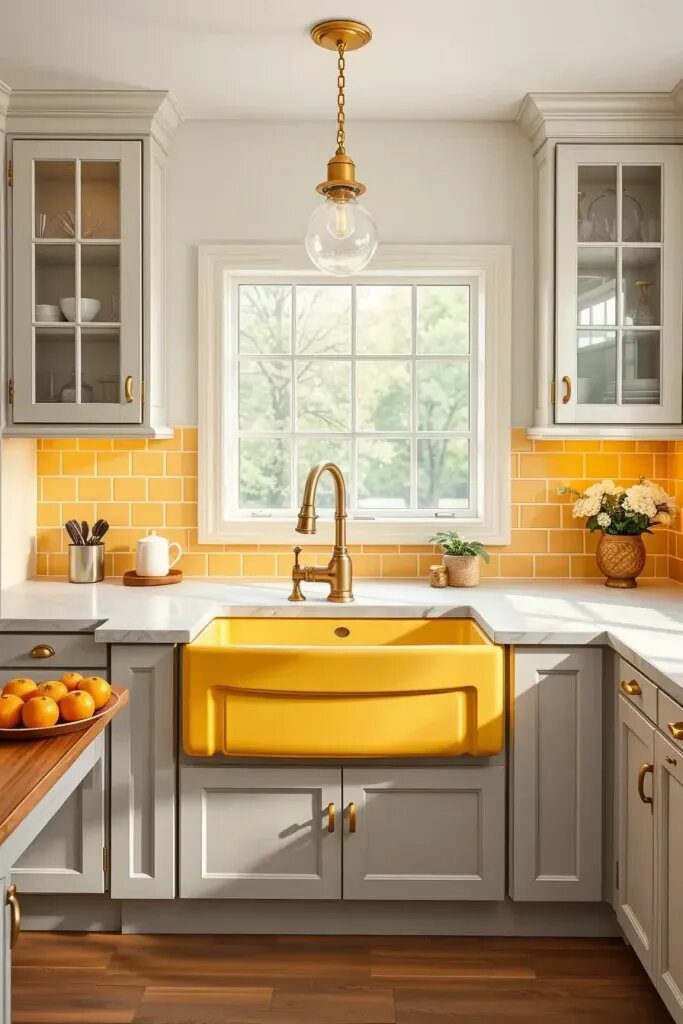Soft Yellow Sinks As A Subtle Design Statement