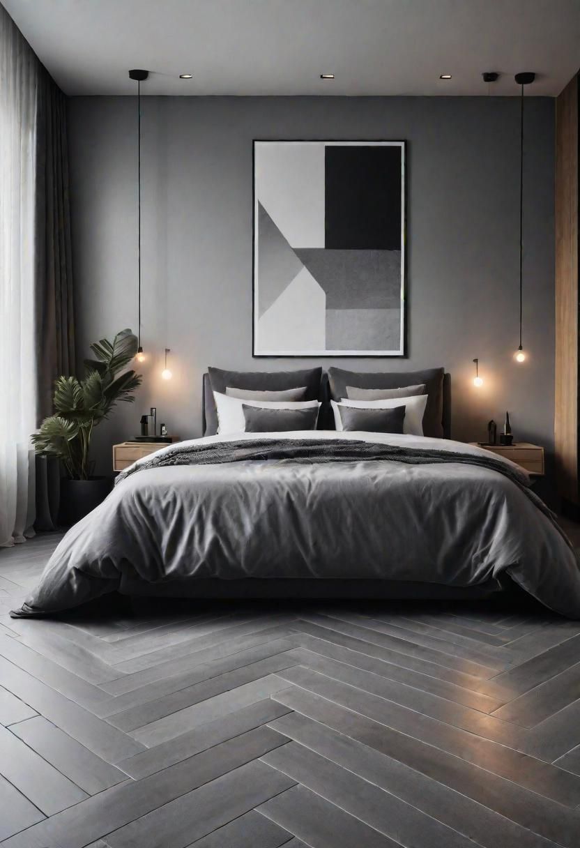 8. Modern Herringbone Grey Flooring