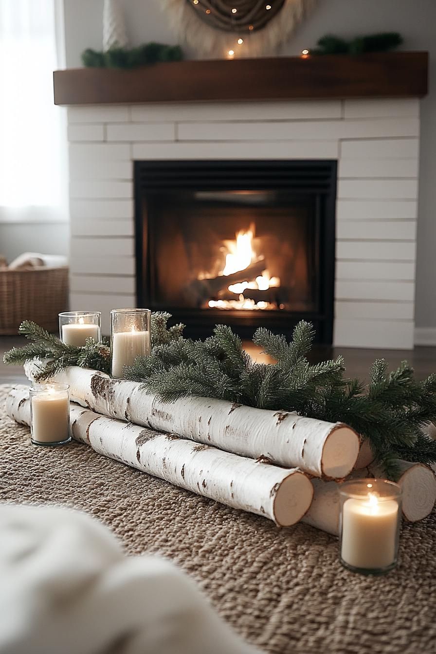 15. Birch and Pine Holiday Display