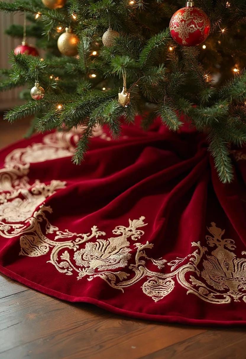 8. Luxurious Velvet Tree Skirt Ideas - photo 3