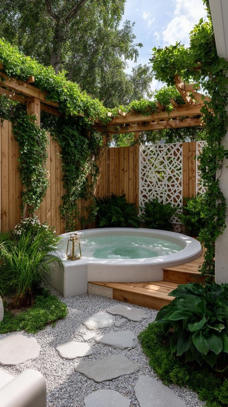 4. Create a cozy atmosphere with a garden privacy fence for your hot tub - photo 3