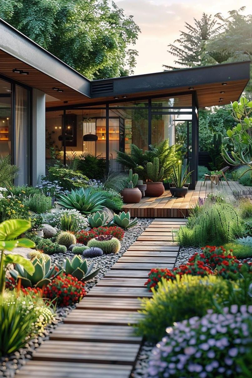 3. Sleek Mid-Century Modern Garden Layout - photo 2