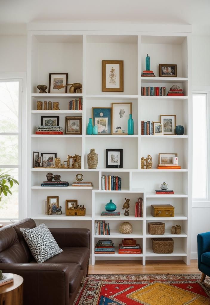 9. Styling Eclectic Cubby Display Shelves