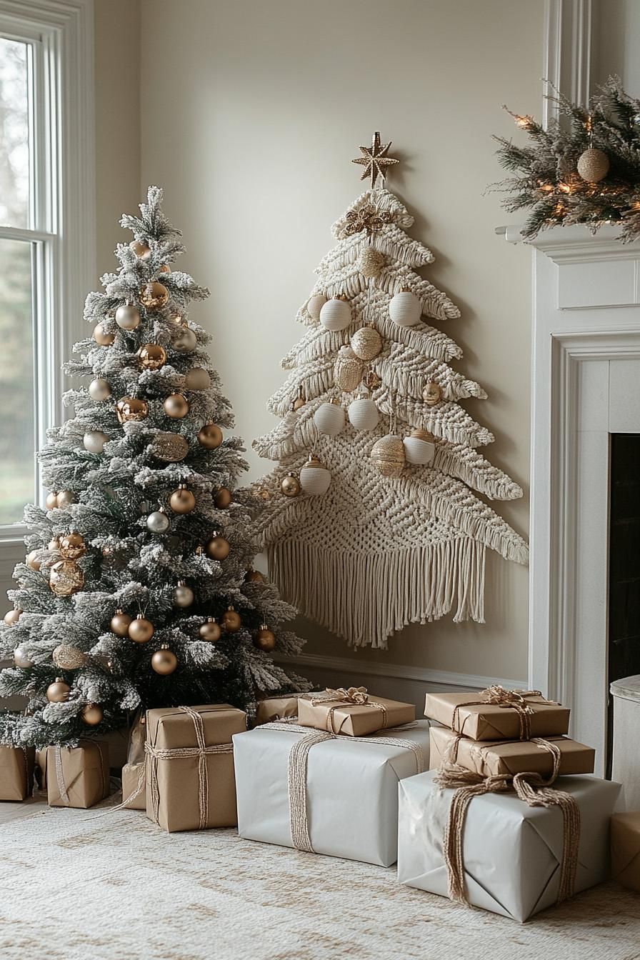 1. Macrame Christmas Tree Wall Art