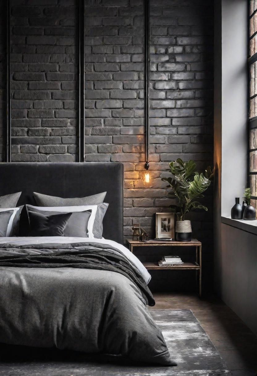 4. Industrial Grey Bedroom Inspiration