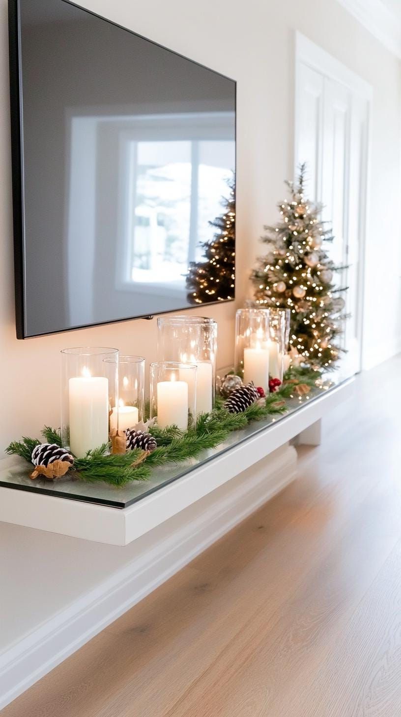 7. Mirrored TV stand with floating candles - photo 2