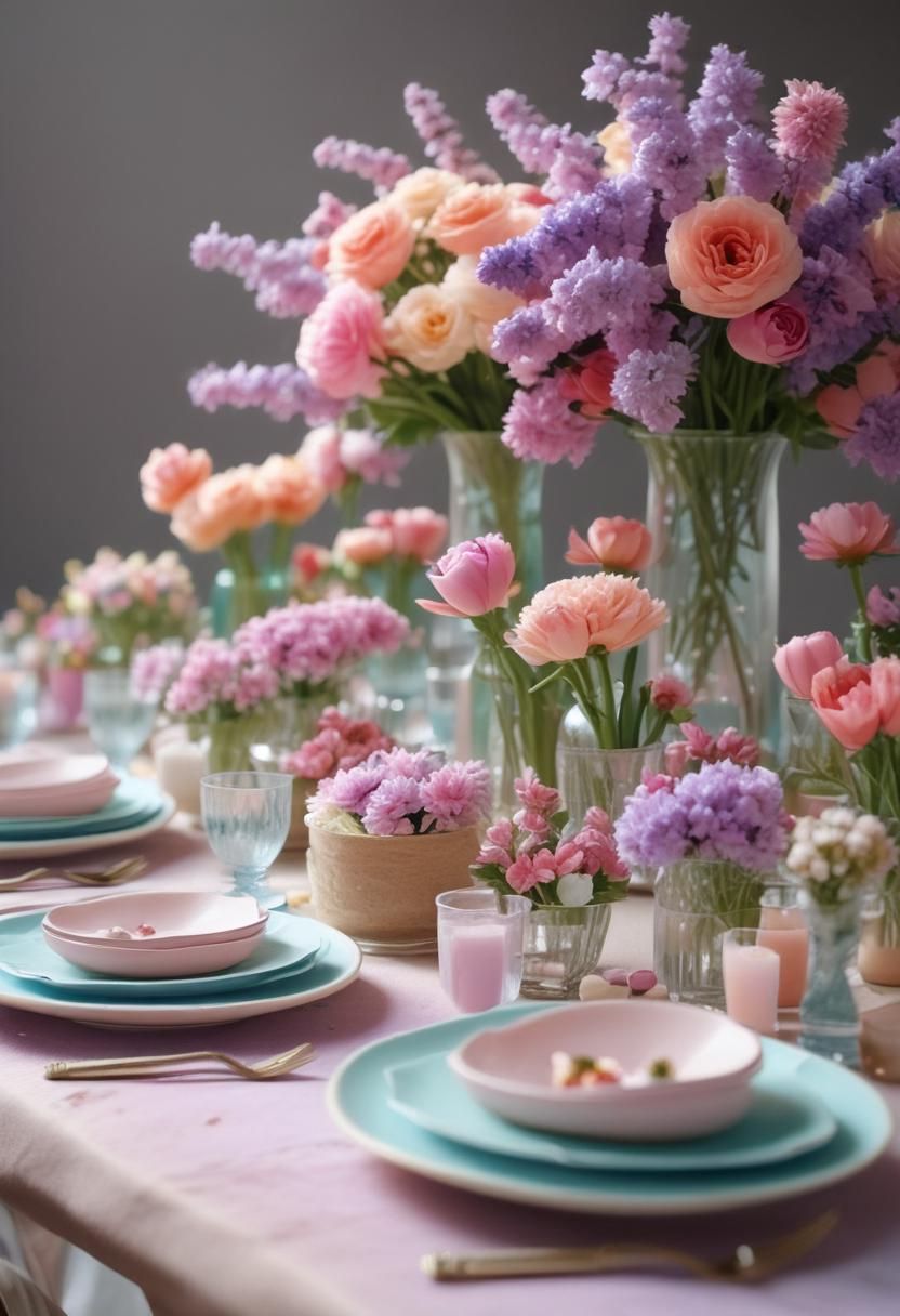 3. Pastel Rainbow Table Setting Ideas - photo 2