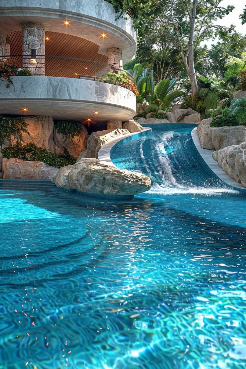 5. Bi-level Pool with Waterslide Concept - photo 2