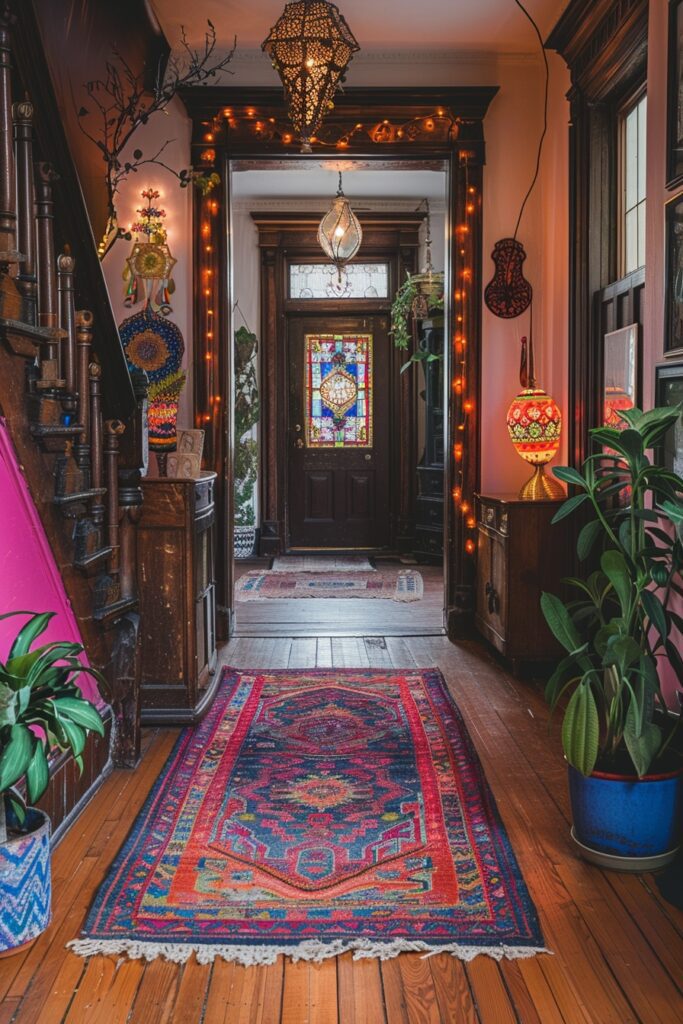 15. Playful Boho Entrance with Whimsy