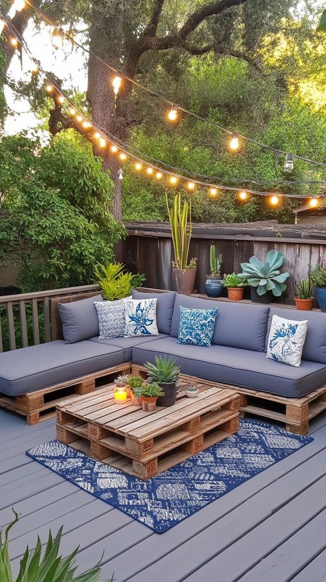 16. DIY Pallet Wood Sectional with Cushions - photo 2