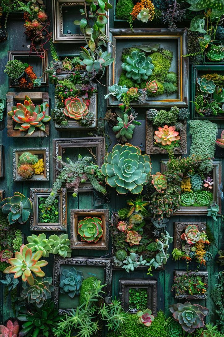 10. Framed Succulent Wall Displays
