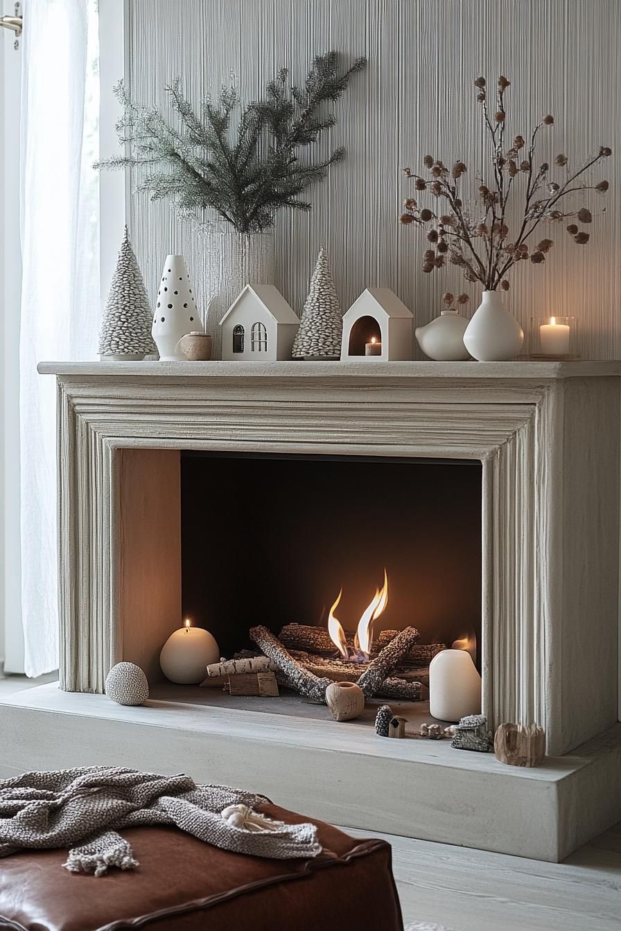 11. Winter Wonderland Mantle Styling Ideas - photo 3