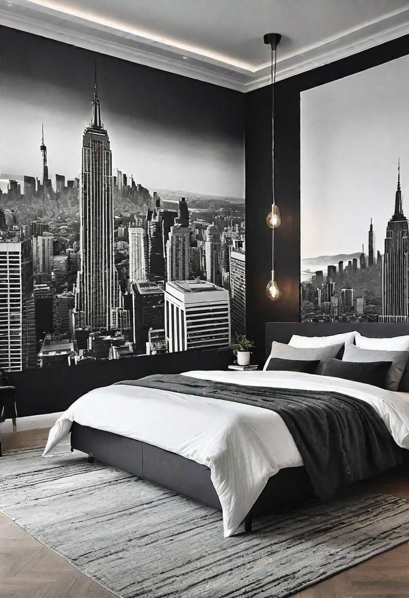 1. Bold Monochrome Wall Murals