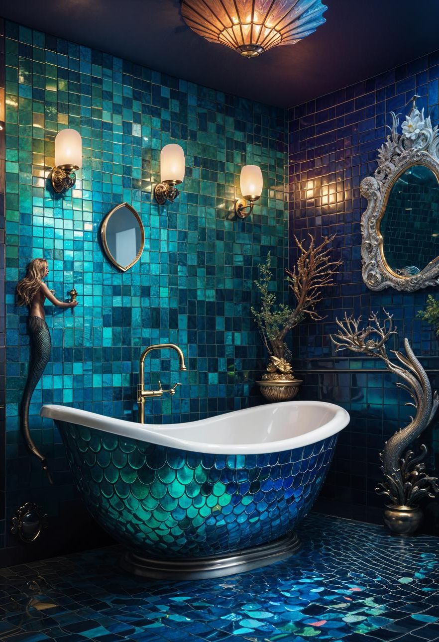 35. Mermaid-Themed Bathroom Design - photo 2