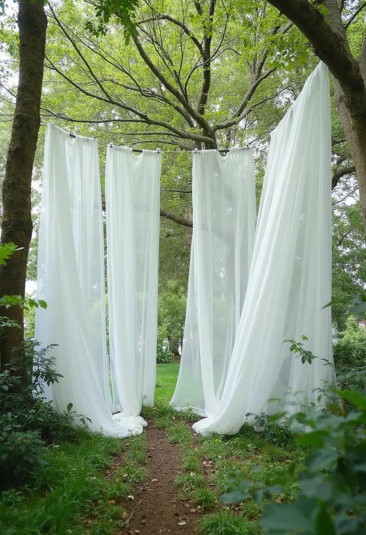 1. Spooky Garden Gauze Drapes