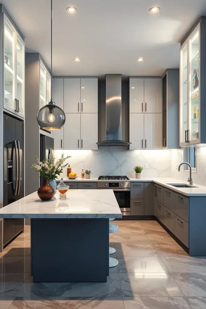 Floating Gray Cabinets for a Sleek Look - photo 2