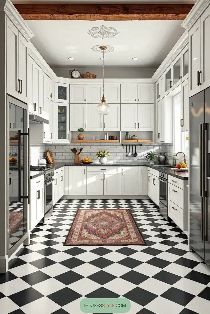 Checkerboard Floors Add a Fun Retro Twist - photo 2