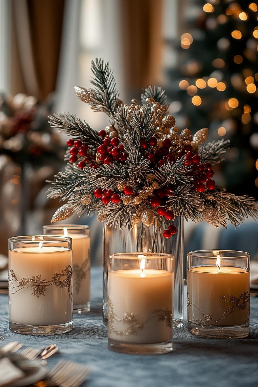 15. Elegant Holiday Table Centerpiece Styling - photo 2